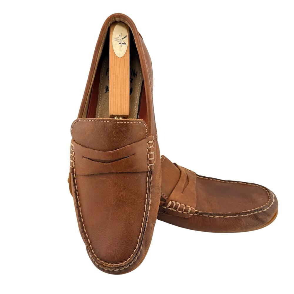 Florsheim Driver Penny Loafer Motor Series Brown Leather Moccasins Mens 9.5 Shoe